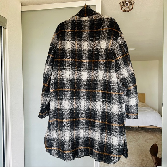 Isabel Marant Étoile checked wool-blend coat in anthracite - Picture 2 of 8